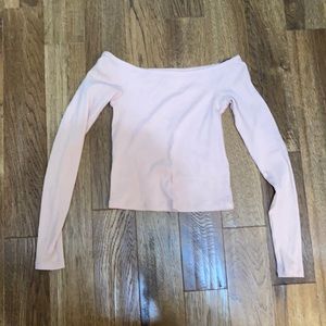 H&M pink off the shoulder crop top size XS